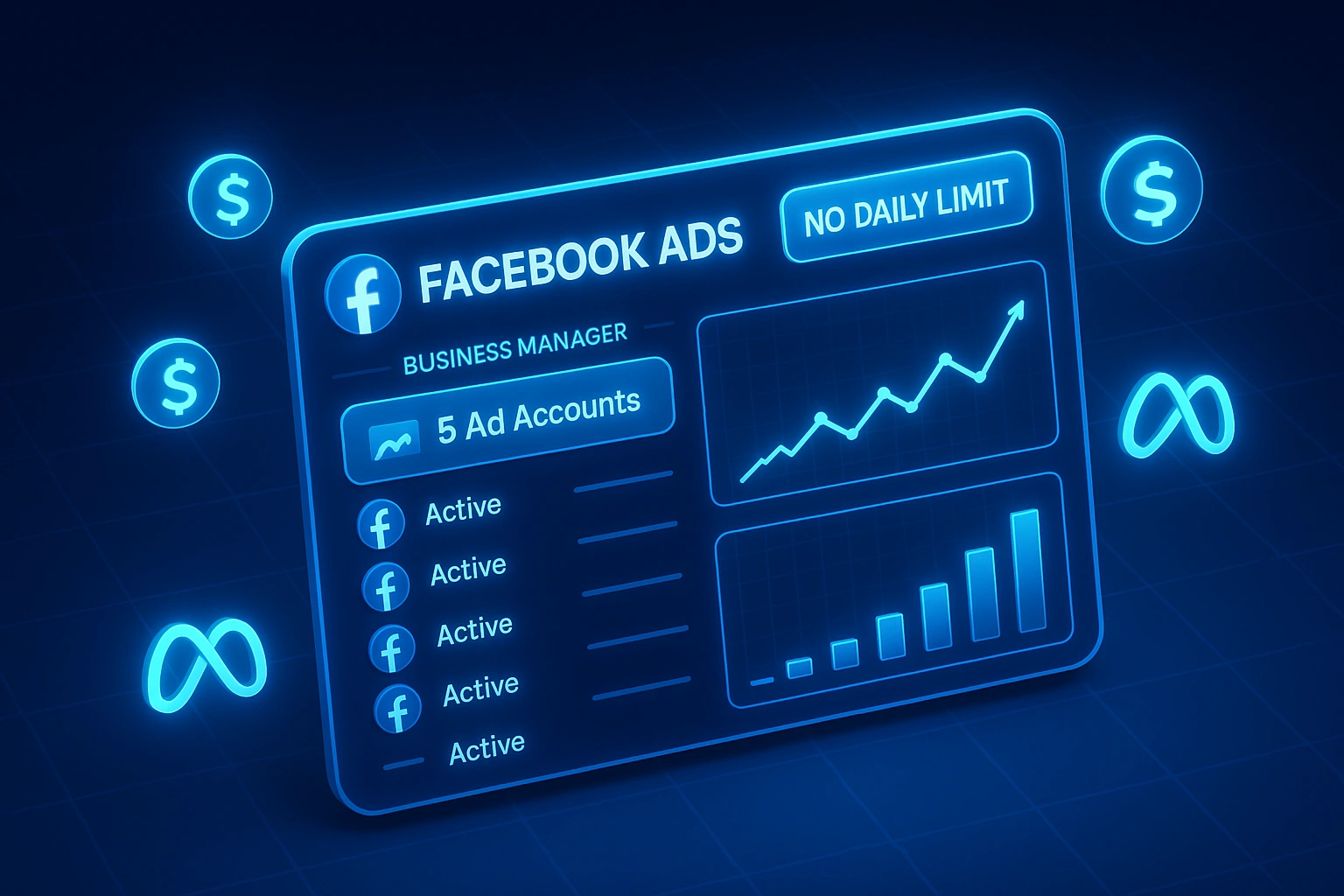 Facebook BM5 Dashboard With No Daily Ad Limit